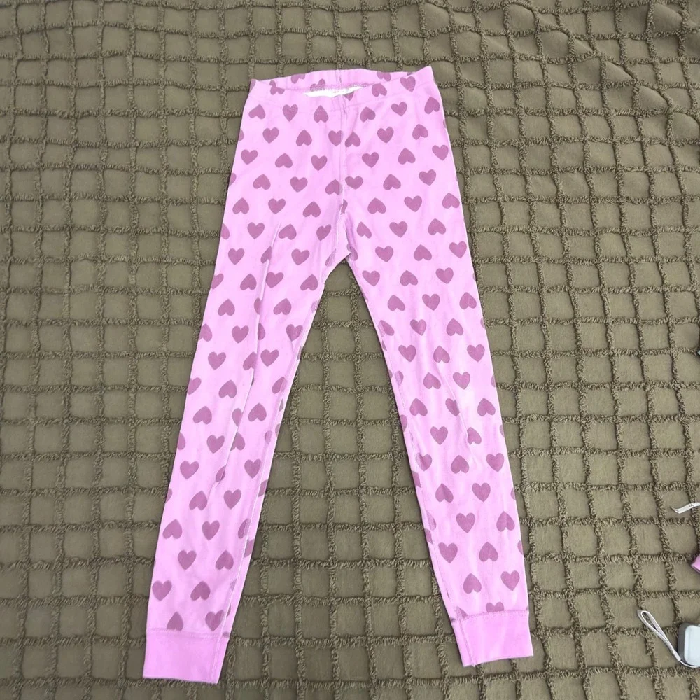 Hanna Andersson Pajama Set Kids 8 Heart Print Snug Fit Organic Cotton